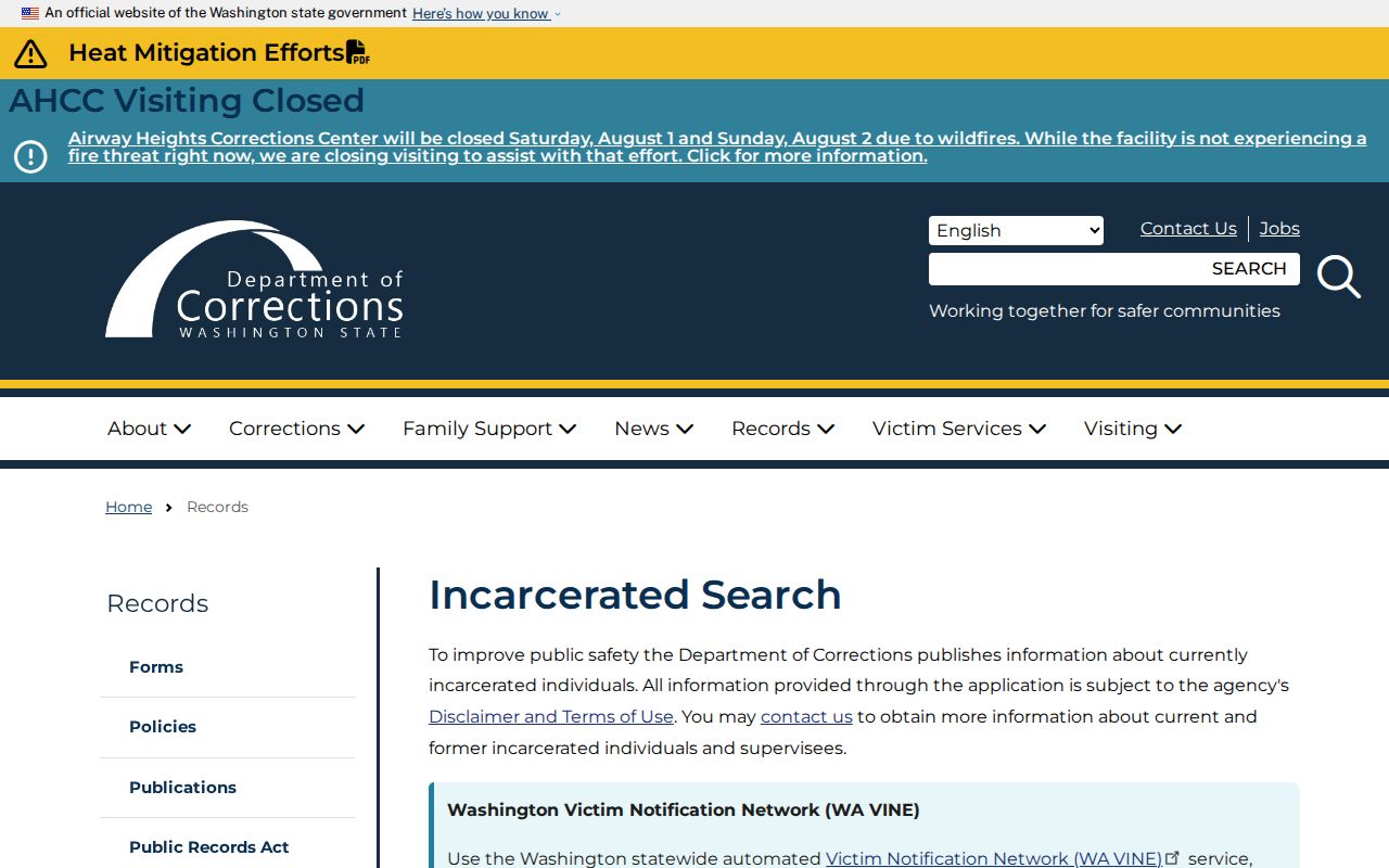 Whatcom County people search Washington DOC lookup